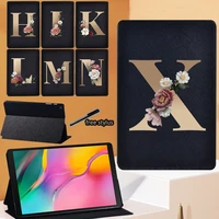 pu leather tablet cover case for samsung galaxy tab a 8 0 inch 2019 sm t290t295 golden flower letter pattern protective shell