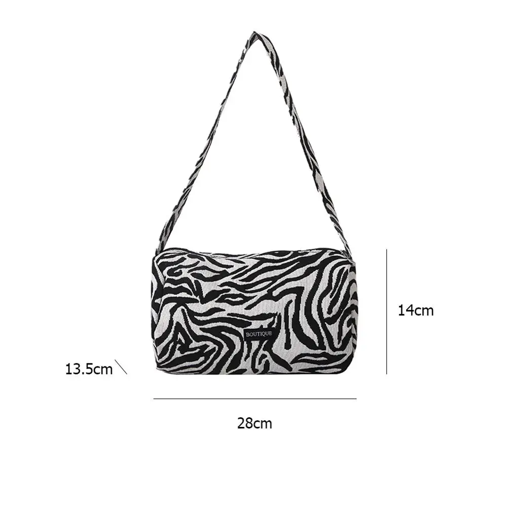 

Vintage Animal Pattern Fashion Plush Women Underarm Shoulder Bags Casual Cylinder Shaped Female Shoulder Handbags