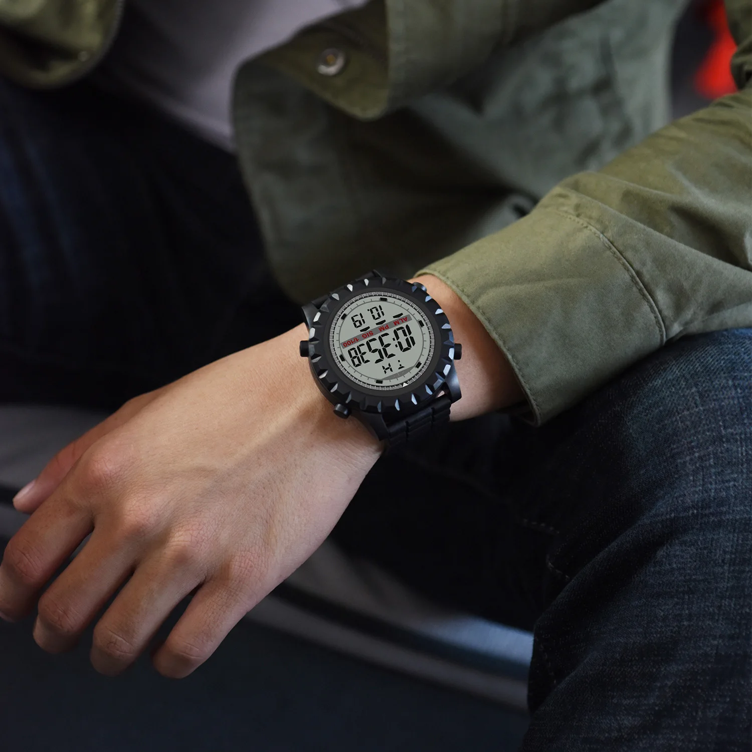 Часы наручные SYNOKE мужские с большим циферблатом светодиодные ударопрочные |