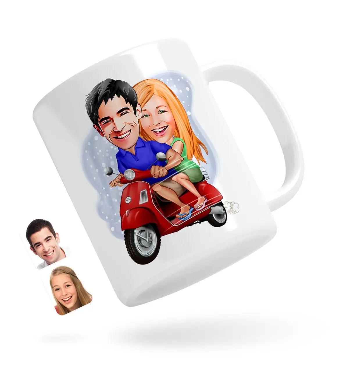 

Персонализированные день Святого Валентина карикатура белая кружка Bardak-10