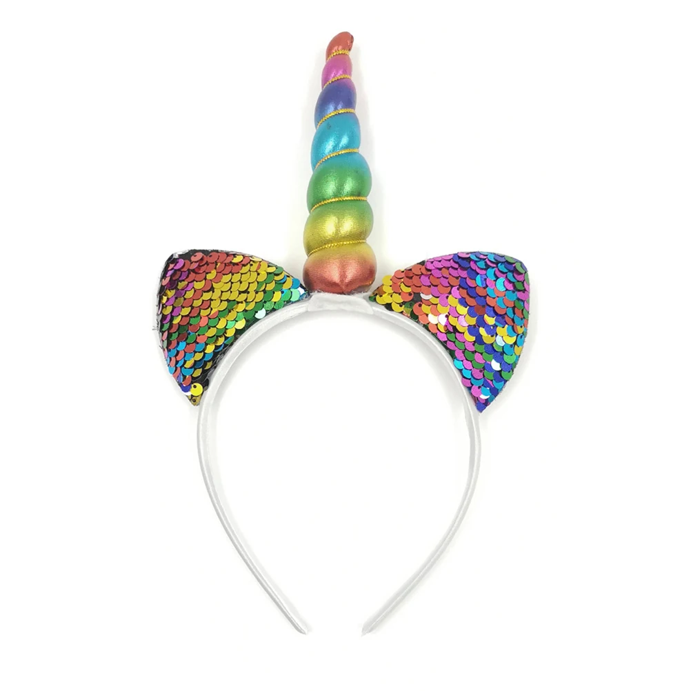 5 шт. расшитые блестками рыбные весы кошачьи уши обруч для волос Единорог