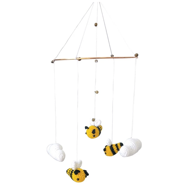 

Детские погремушки в кроватку мобильные игрушки Bed Bell для Вязание Wool Bee облако ветряной колокольчик с украшением в форме кулон Nordic Детская к...