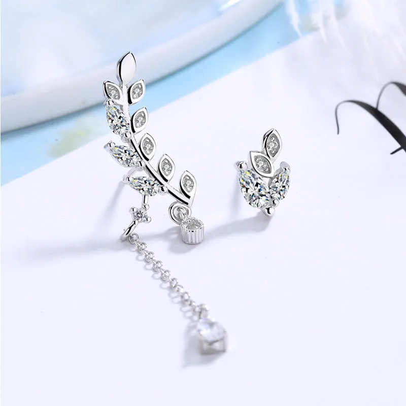 FUN BEAUTY женские серьги из стерлингового серебра S925 пробы с цирконием в оливковой