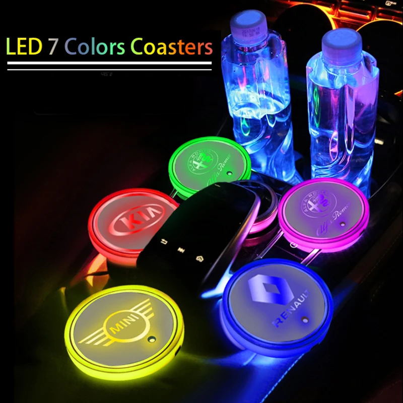 1 шт. светодиодный автомобильные аксессуары стакана воды огни противоскользящая