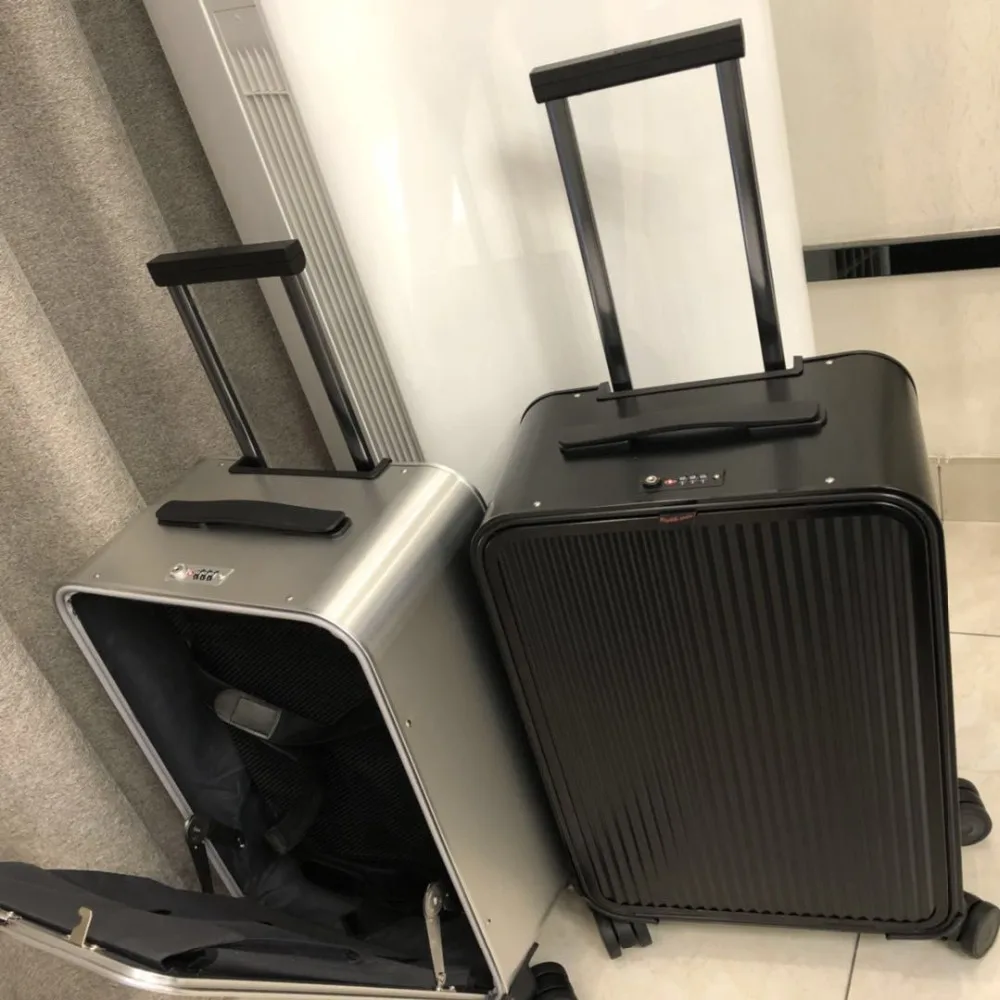 16''2" 24" дюймов Алюминиевый Чемодан каюта чемодан на колесиках для путешествий деловая сумка на колесиках ТАС замок носить на прокатный багаж