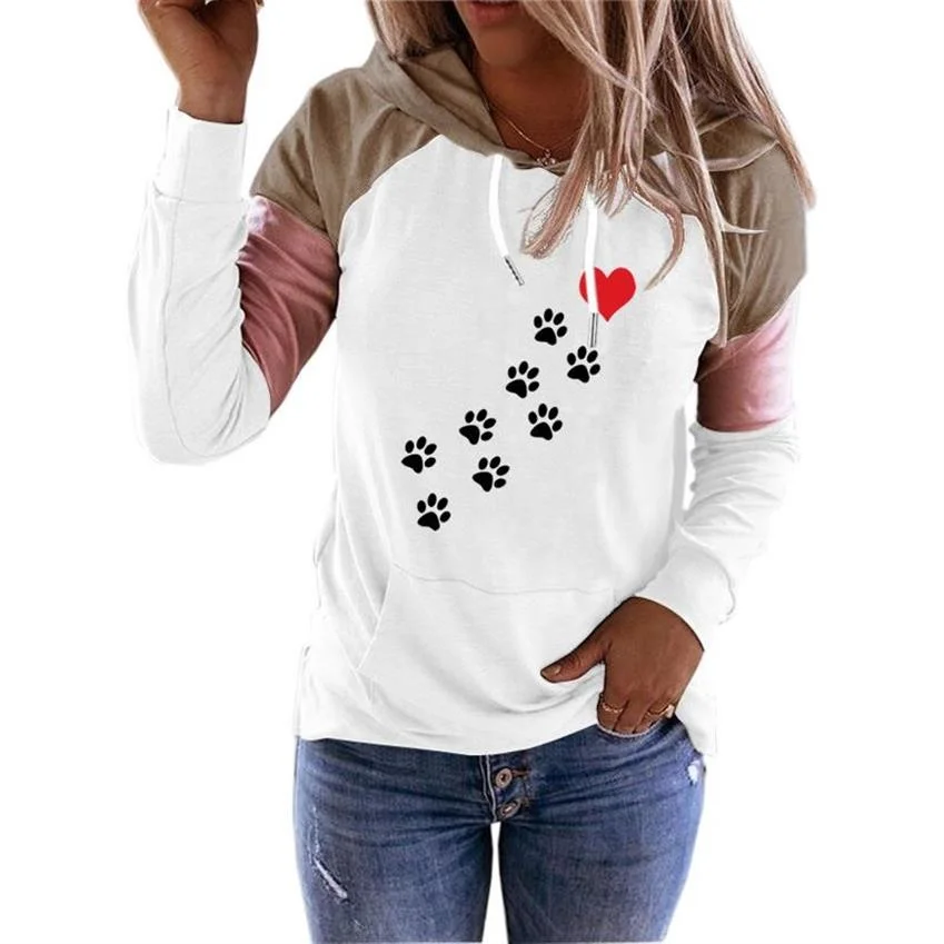 

Casual Long Sleeved Loose Casual Color Blocking Hooded Women S Sweater Hoodies For Women Patchwork Sweater Letters Print Tops
