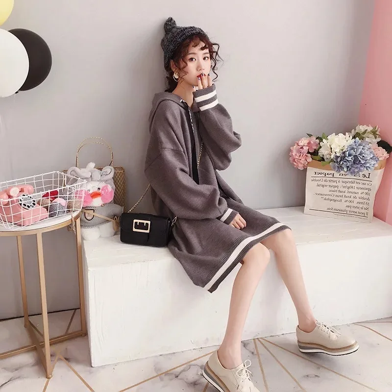 HSA, осенняя мода, женские зимние длинные свитера с капюшоном, повседневная, шикарная уличная одежда, топы, женские, Harajuku, вязанные Джемперы, Pull Vestidos