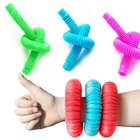 Набор антистрессовых поп-трубок, бесплатная доставка, 2021 мини-трубок, сенсорная игрушка-антистресс, разноцветная пластиковая гофрированная искусственная игрушка для детей Aldult