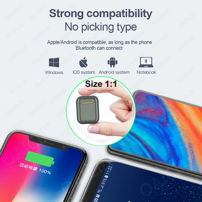 

Original J18 TWS Pro Wireless Headphones Bluetooth Earphone Touch Control Earbuds In Ear Headset For Apple iPhone Xiaomi Android