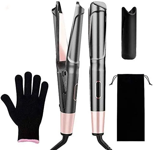 Torção do Cabelo Alisador de Cabelo 2 em 1 Curling Alisamento Ferro Curler Liso Clara Cabelo Estilista Rolos Espiral