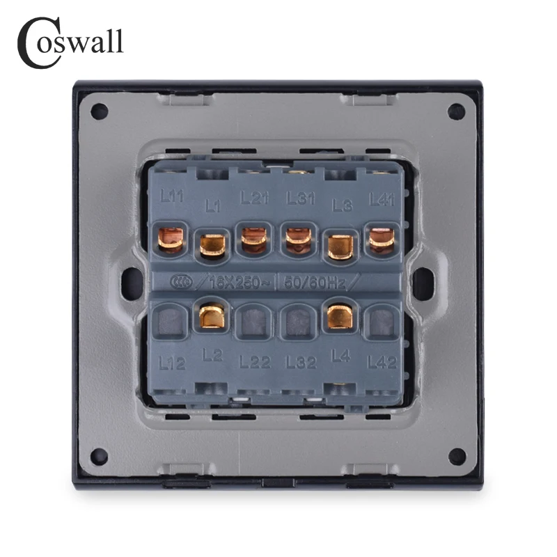 COSWALL 4 Gang 1 Way роскошный светильник из хрустального стекла настенный переключатель