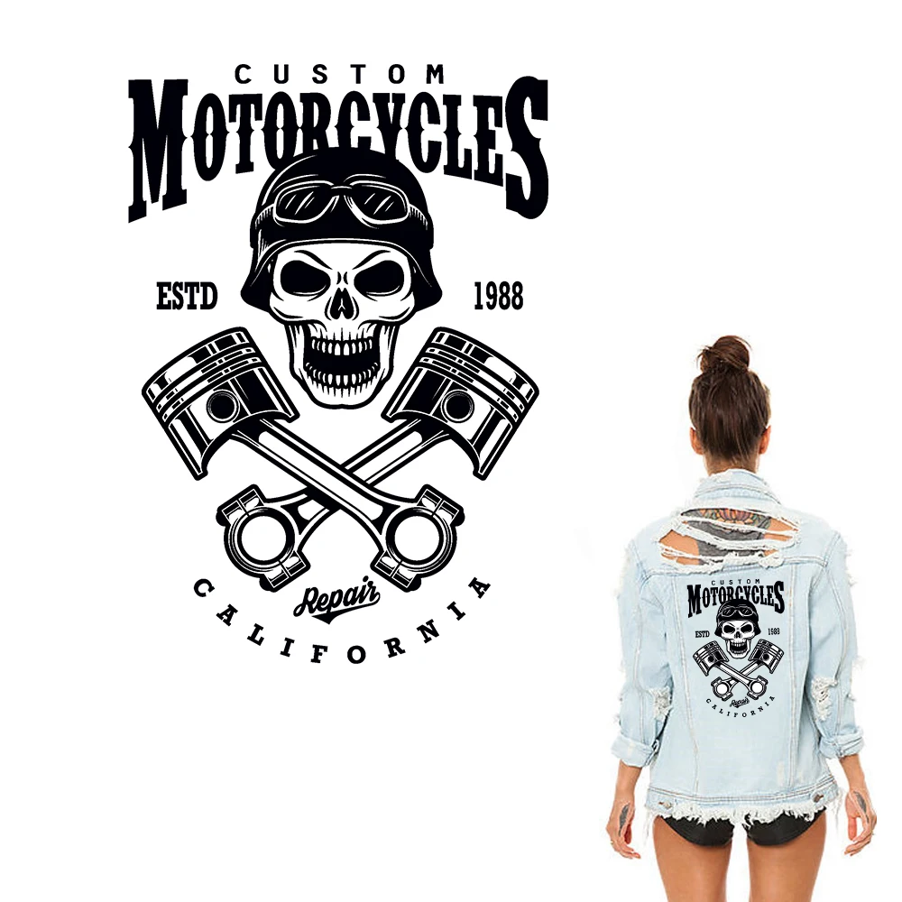 XC ретро череп Одежда патч для мужчин наклейки аппликации панк Рок Мотоцикл