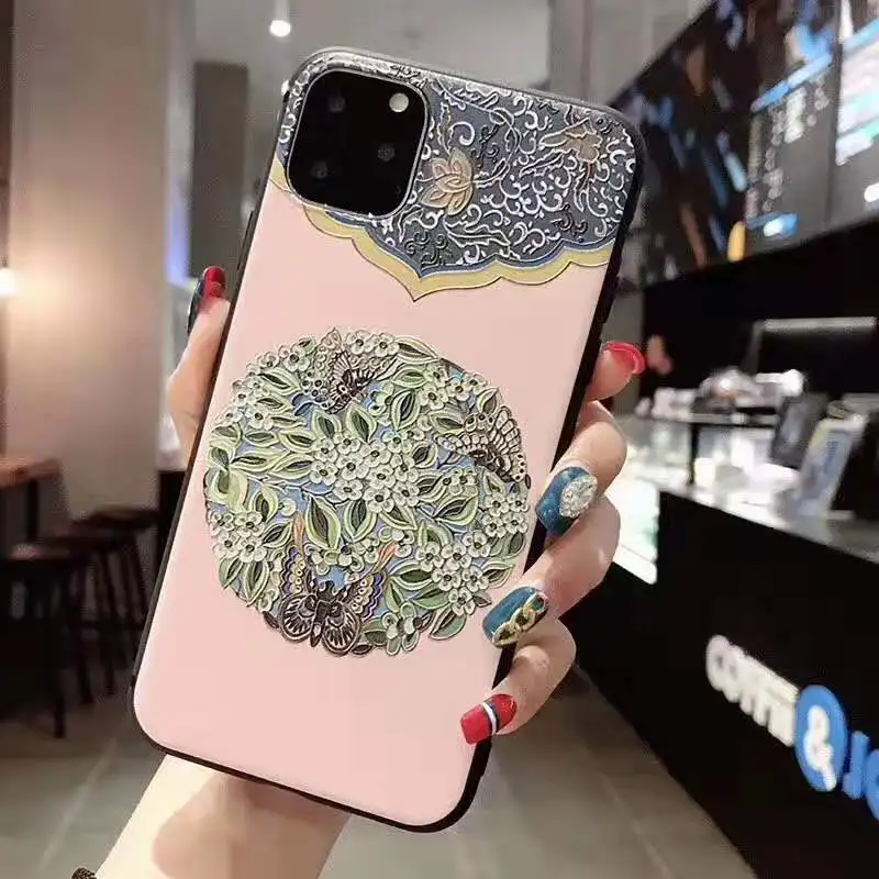 Чехол для Vivo Y67 V5 V5S Y66 Y65 V15 V11 Pro V5 Lite IQOO Neo Y3 Y17 X21s китайский Стиль рельефный чехол-накладка Coque - Цвет: 201