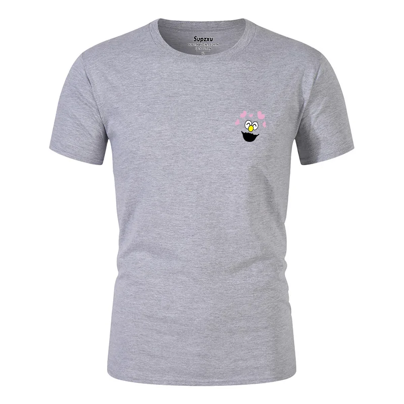 

2021 autumn promotion fashion new smile face printing summer hot sale men and women short sleeve round neck same sports T-shirt