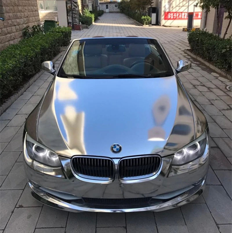 

High Stretchable Flexible Mirror Silver Chrome Vinyl Wrap Sheet Roll Film Car Sticker Decal Wrapping 10/20/30/40/50X152CM