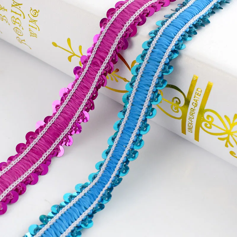 10 ярдов 2 см эластичные пайетки кружева ленты фурнитура стрейч ткань для сцены