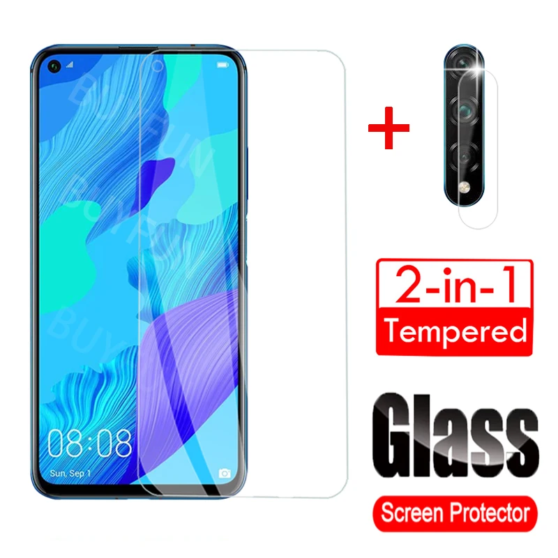 2в1 Защитная пленка для экрана с объективом камеры Huawei nova 7i 7se 6se 5t 5Z HD Закаленное