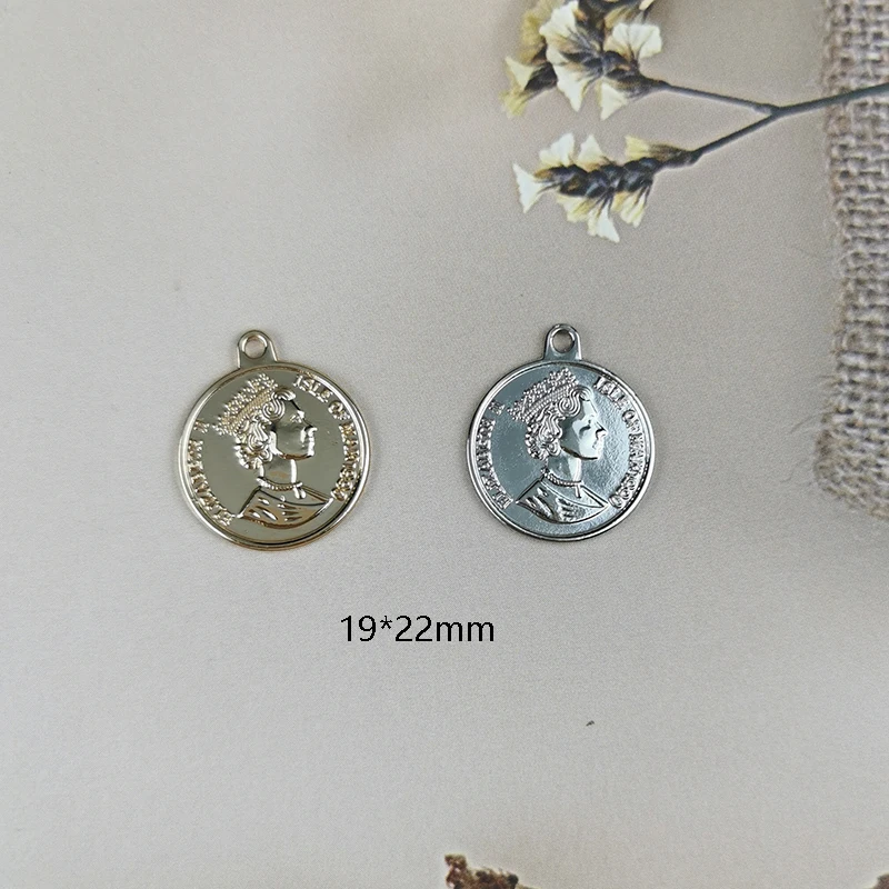 10 шт. подвеска в виде монеты золотистого/серебристого цвета | Украшения и