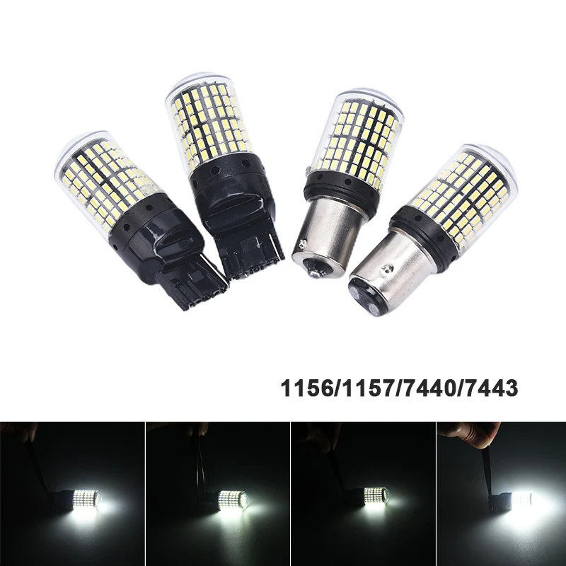 

1PC T20 LED Reverse Light 7440 1156 3014 Electroplate 144smd Bulbs Turn Signal Car LED T20 led lights for car car lights
