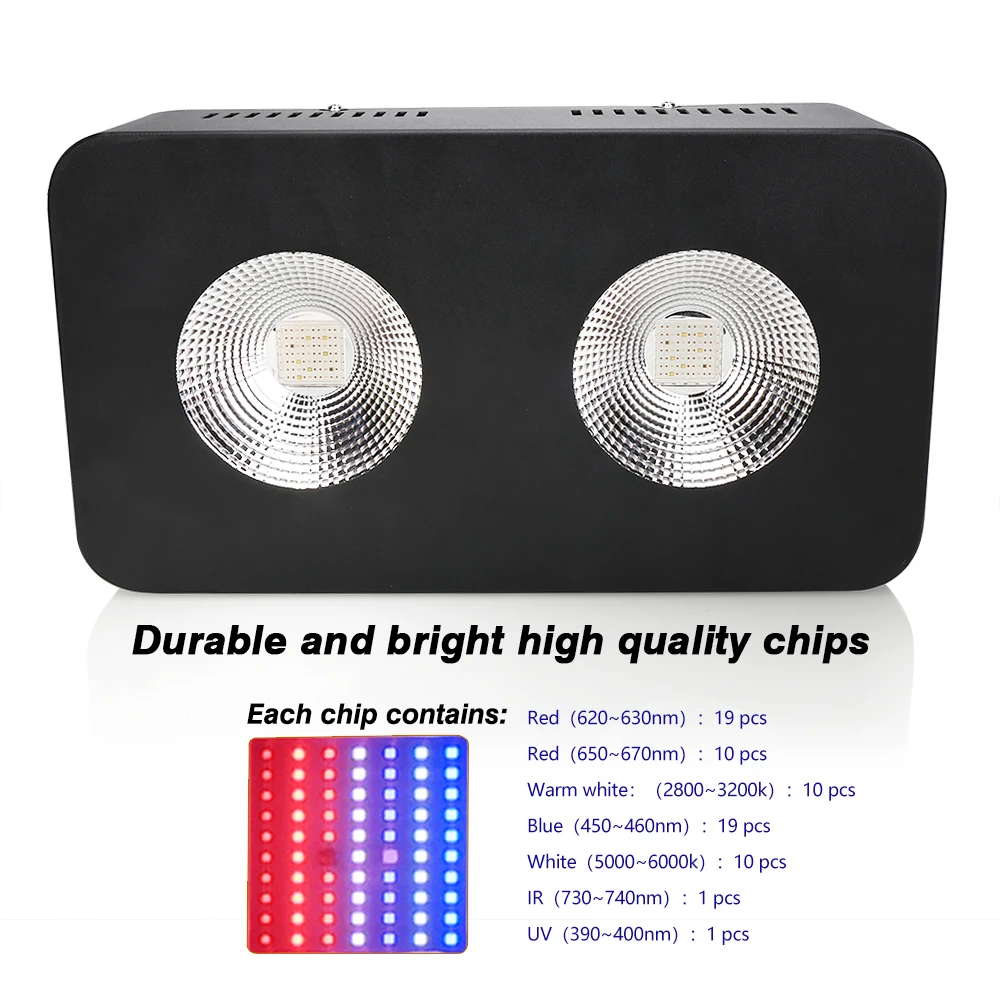 Лампа для выращивания растений LED Full Spectrum мощностью 500 Вт для гидропоники в помещении, роста овощей, цветения и растения в теплице.
