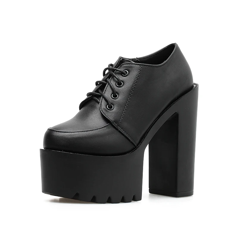 

Fashion Waterproof Platform Spring And Autumn Trend Super High Heel 14.5 Cm Cross Strap Solid Color Ladies Martin Boots.