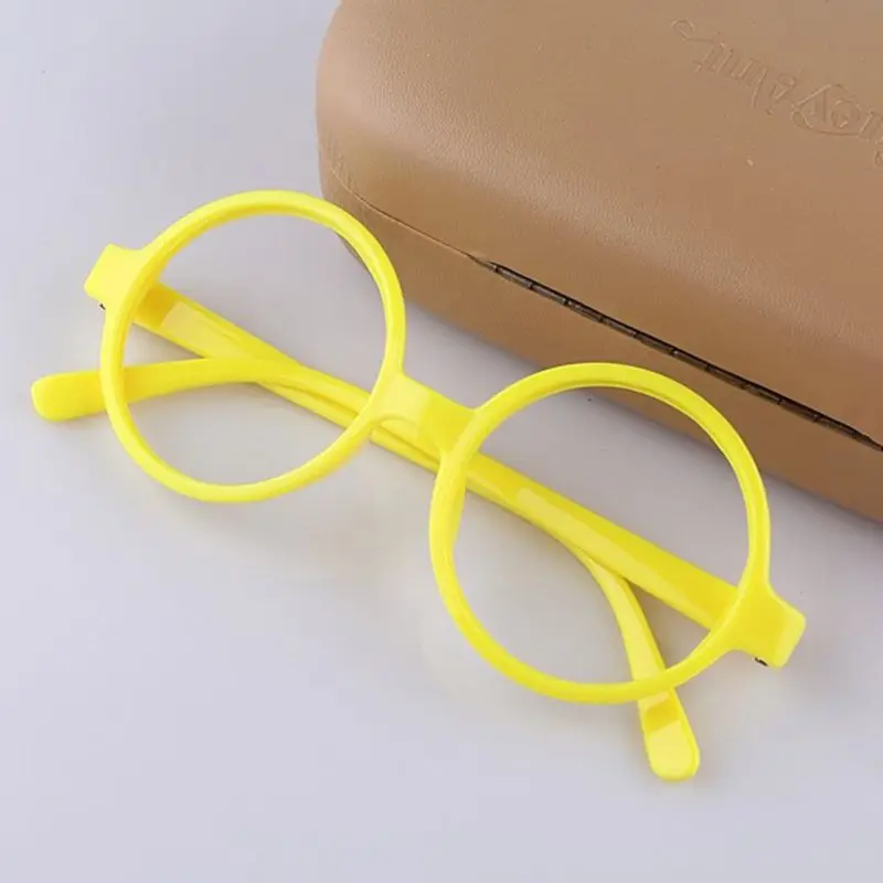 Милые детские круглые очки в стиле ретро оправа без линз карамельный цвет