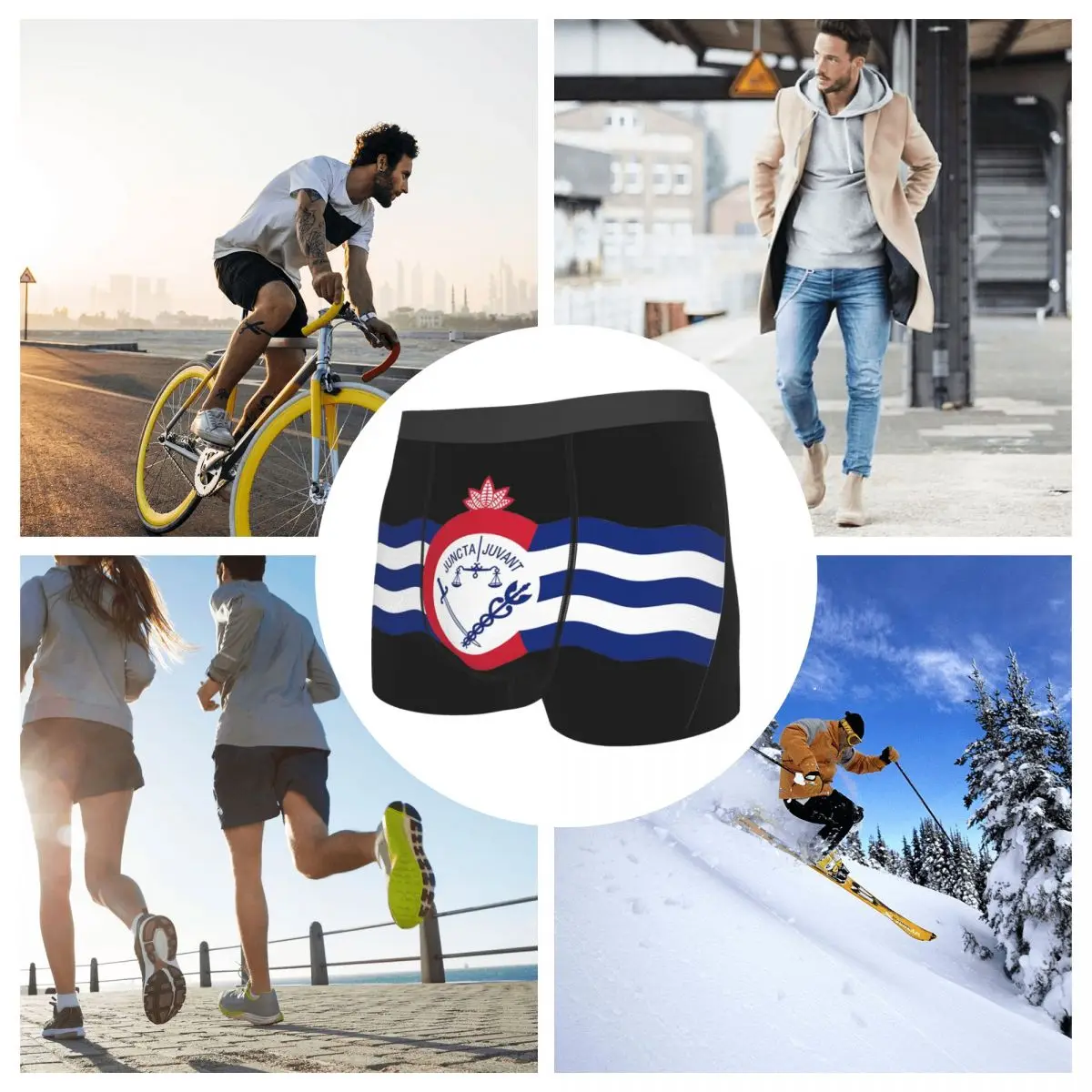 Flag Of Cincinnati Men's Boxer Briefs R301 Funny Sarcastic Men's boxer leggings