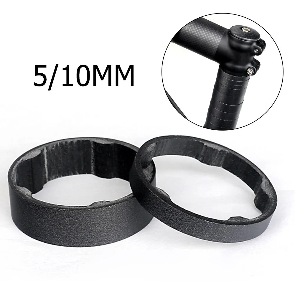 

5/10 MM Full Carbon Fiber Bicycle Headset Spacer Cycling Steerer Tube Washers Ultralight MTB Road Bike Stem Spacer Accessories