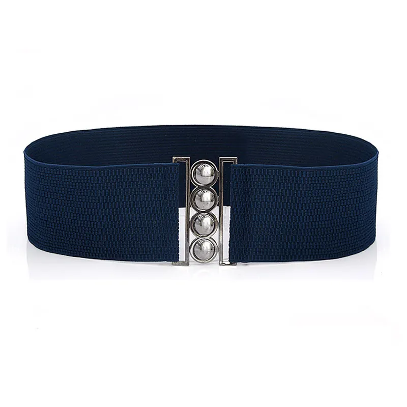 

1 Pc Color Women Belt Silver Metal Buckle Wide Elastic Cinch Corset Waistband Fabric Cummerbunds Strap Women Waist Belt