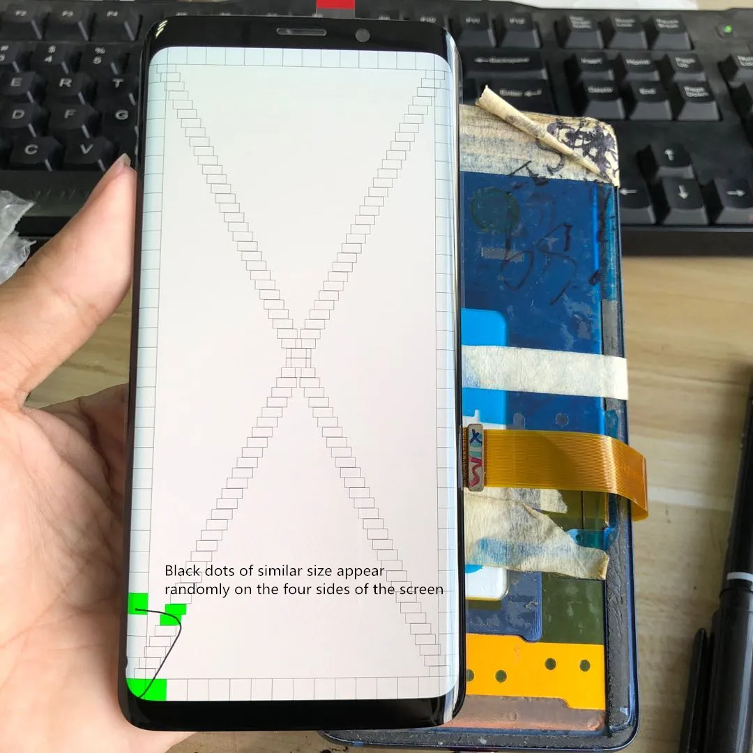

Оригинальный SUPER AMOLED с дефектной точкой для SAMSUNG Galaxy S9 G960 ЖК-дисплей + дигитайзер сенсорного экрана в сборе + Замена Рамки