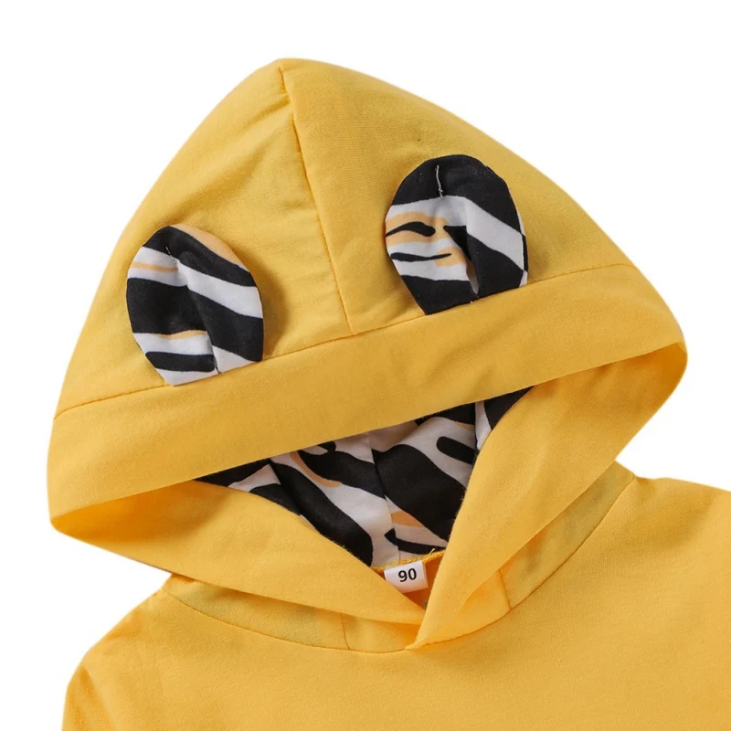 

Spring Baby Girl Boy Long Sleeve Striped Print Hoodie Sweatshirt Tops+Pants Trouser 2PCS Casual Costume Set