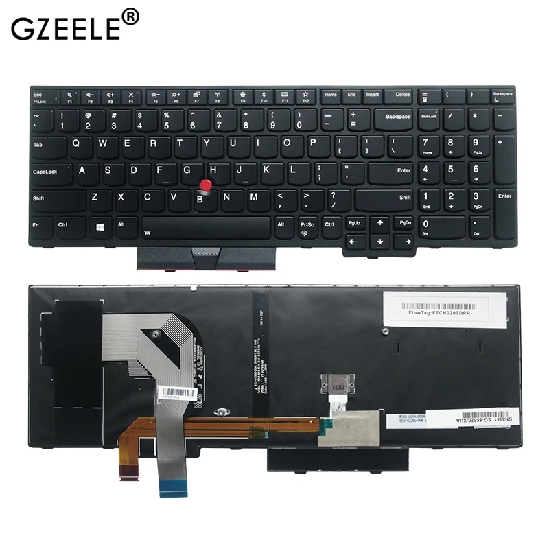 Новая английская клавиатура с подсветкой для Lenovo Thinkpad T570 P51S T580 P52S Teclado 01ER582 01ER541