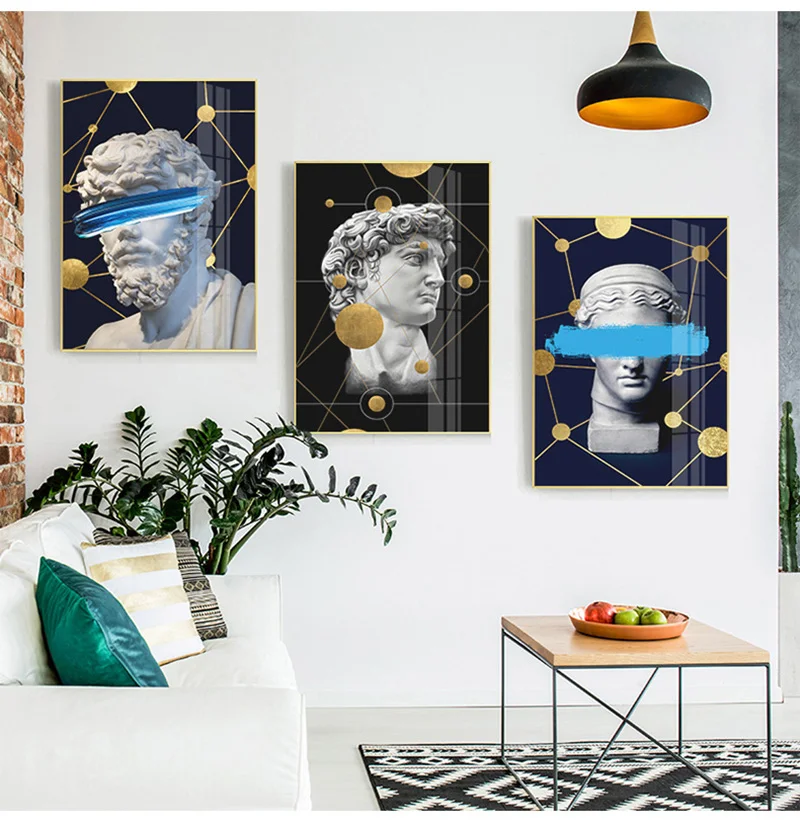

Post-Modern statue figure creative Canvas Painting Fahsion Poster Print Wall Art Picture For Living Room Aisle Modern Home Decor