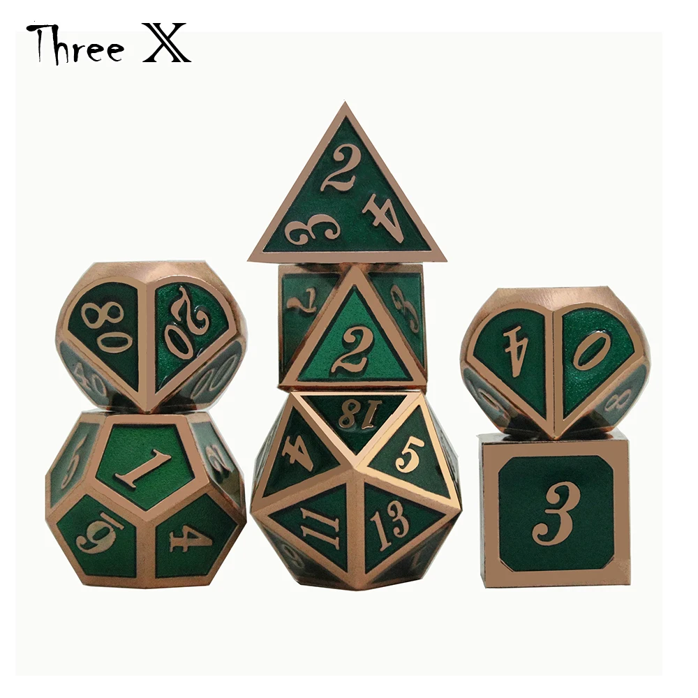 DND набор металлических игральных костей для ролевых игр 7 шт многогранные