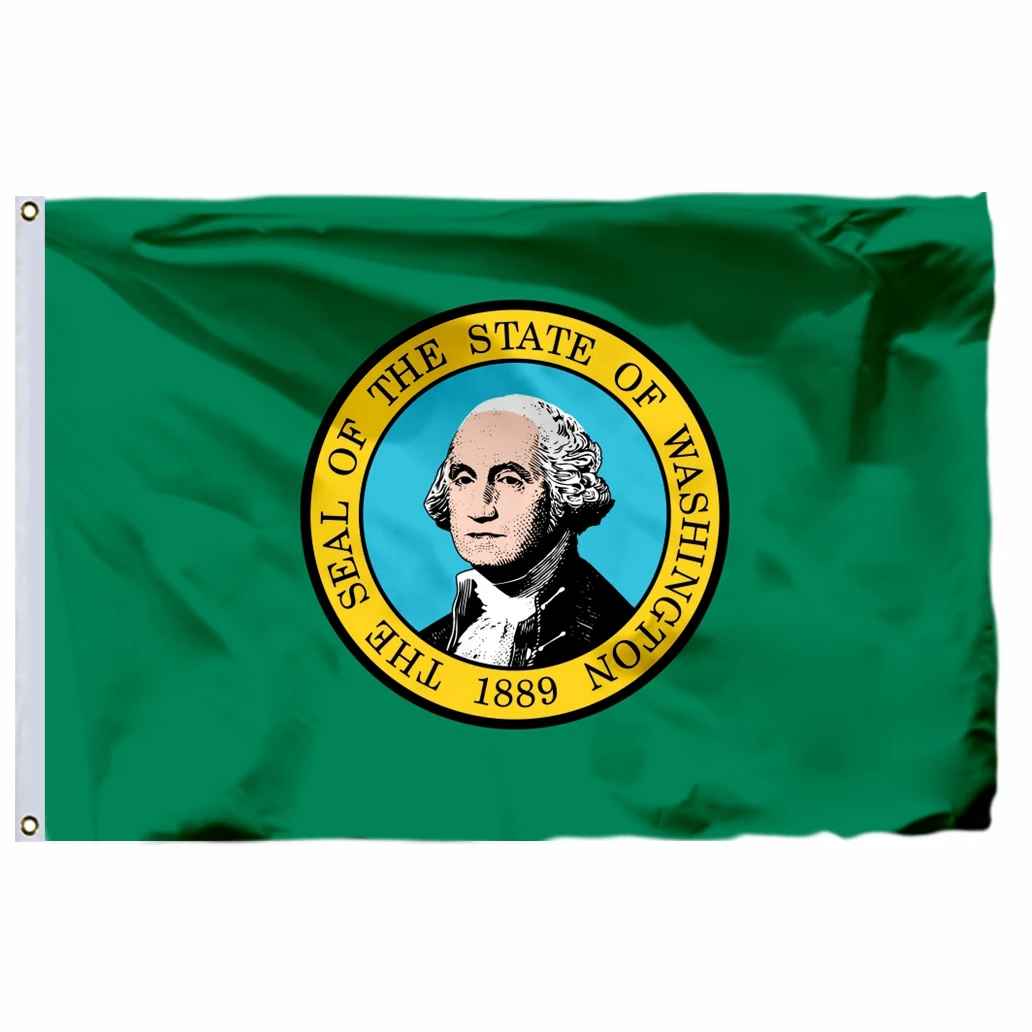 

US State Washington Flag 3x5ft America 2x3ft United States Double Stitched High Quality Banner 90x150cm USA For Home Decoration