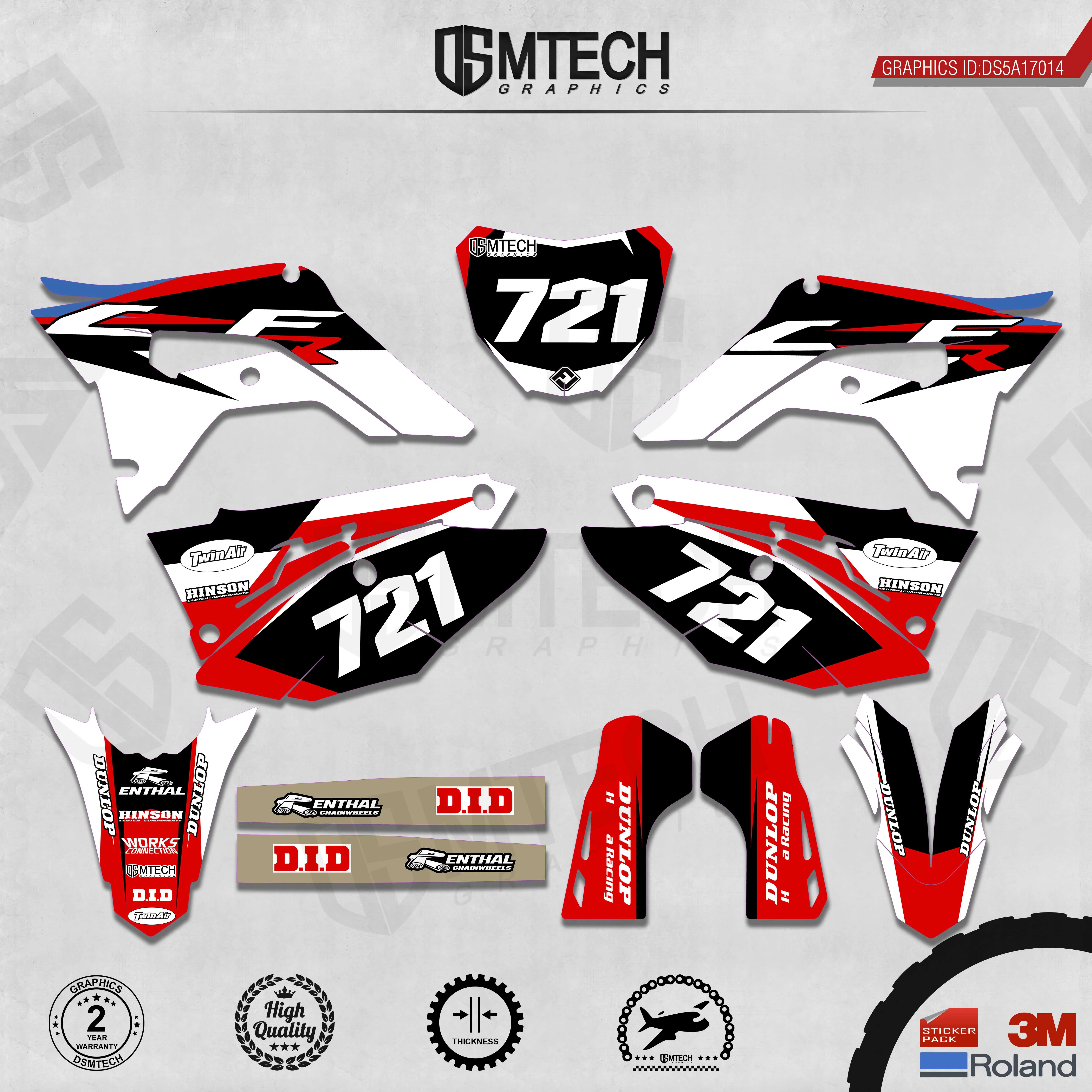 DSMTECH Customized Team Graphics Backgrounds Decals 3M Custom Stickers For 2018-2020 CRF250R 2017 2018 2019-2020 CRF450R 014