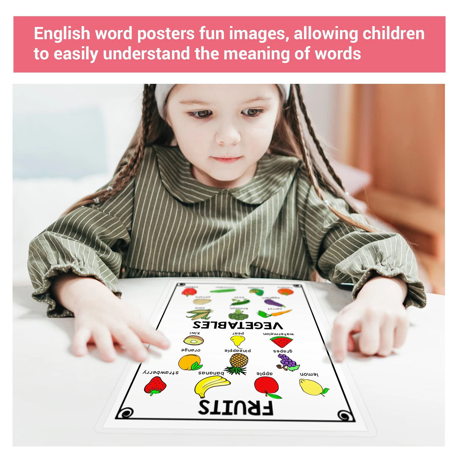 18 шт./компл. A4 английские слова с героями мультфильмов рисунок плакат учетом