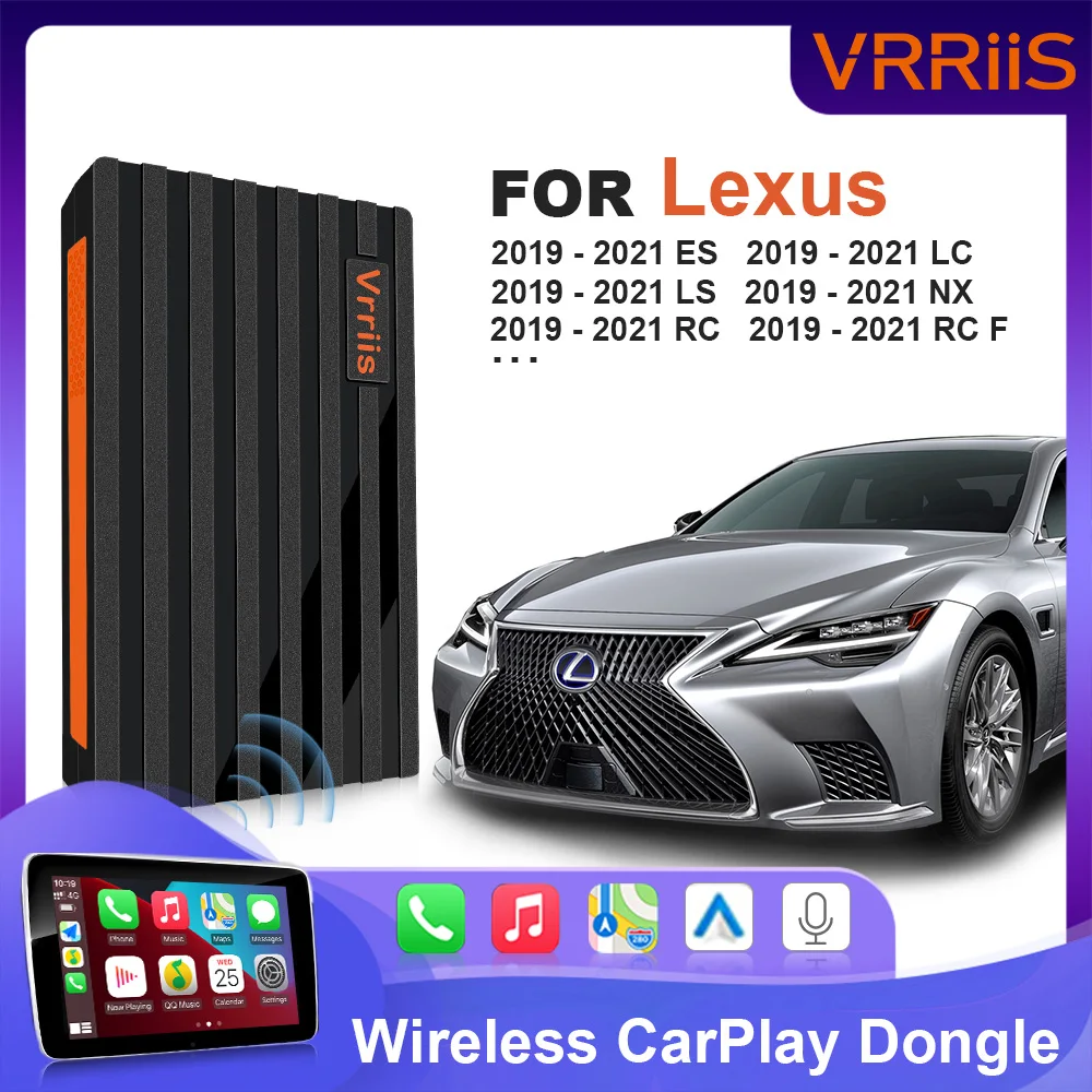 Vrriis CarPlay IOS Wireless Dongle Adapter Navigation Music Map Car Play Box Activator for LEXUS IS LC LS NX RX UX ES Hybrid