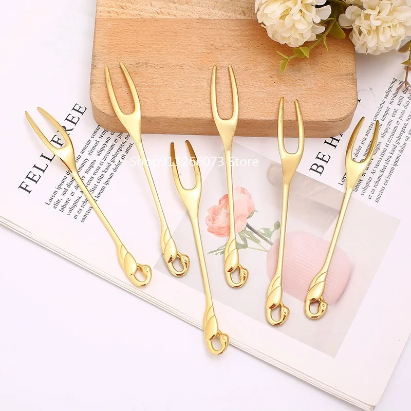 

Set fruit fork coffee spoon metal fashion dessert cake fork fruit fork fork and spoon