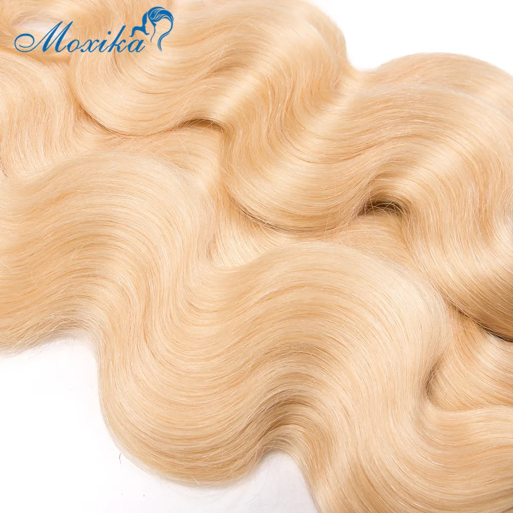 Moxika 613 блонд перуанские объемные волнистые волосы remy 4 пряди человеческие волосы блонд плетение 8-26