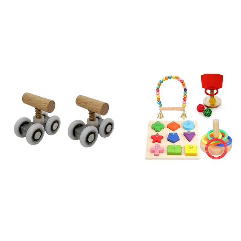 

Parrot Intelligence Toys Mini Training Pulley Toy S & Bird Training Toy Set Include Wooden Bird Block Puzzle Toy