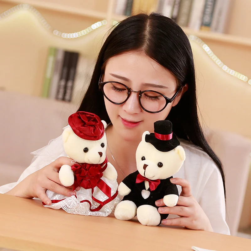 Babiqu 2 шт./лот 18 см с изображением милой пары медведь свадебный Teddy Bear Плюшевые