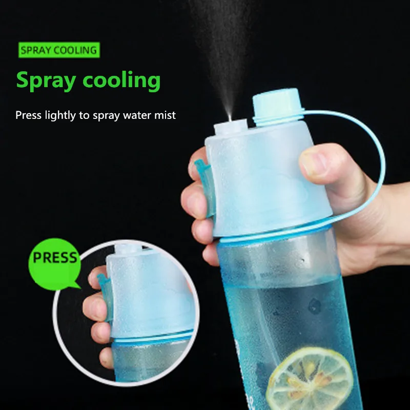 

New 600ml Anti-Fall Mist Spray Water Bottle Ice Cold Sports&Outdoor Drinking Kettle Facial Moisturizing Cooling Spray Bottle