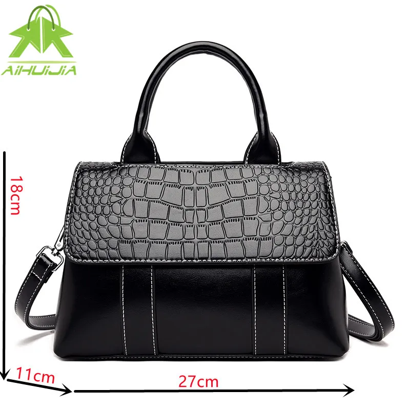 

Luxury Design Ladies Handbag Fashion Crocodile Pattern Travel Shoulder Bag 2021 New High Quality Pu Leather Women Messenger Bags