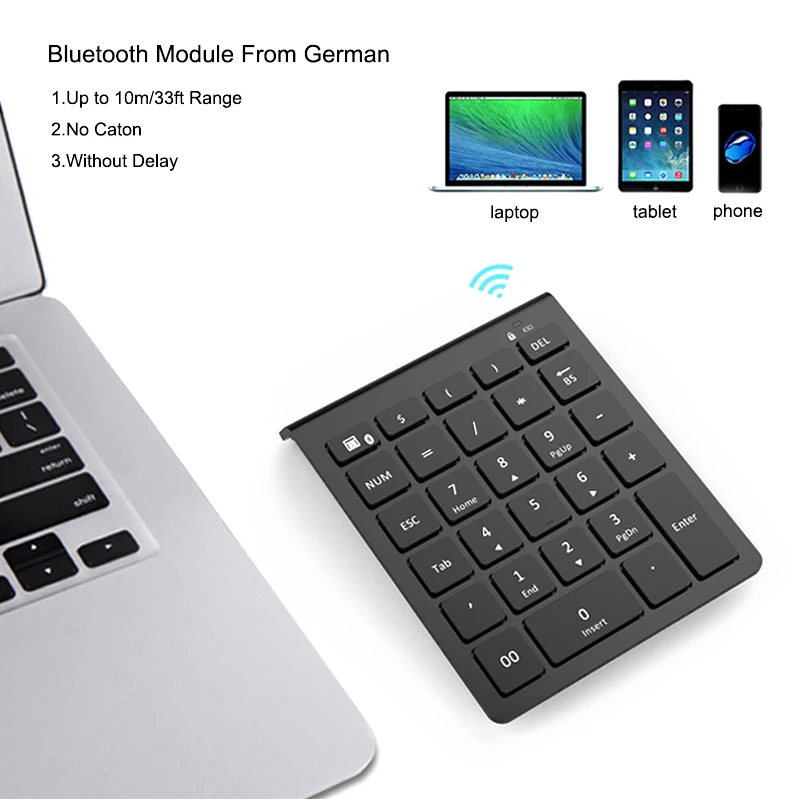 PPYY NEW 28 клавиш беспроводная цифровая клавиатура Мини Numpad с большим количеством