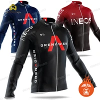 winter ineos cycling jacket bike jersey men thermal fleece long sleeve sweatshirt mtb sportswear bicycle team ride uniform