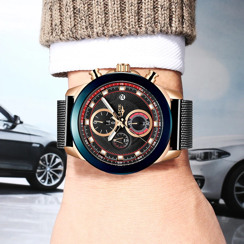 2019 LIGE Mens Watches Top Brand Luxury Military Watch Men Net with Waterproof Clock Quartz Chronograph Relogio Masculino | Наручные часы