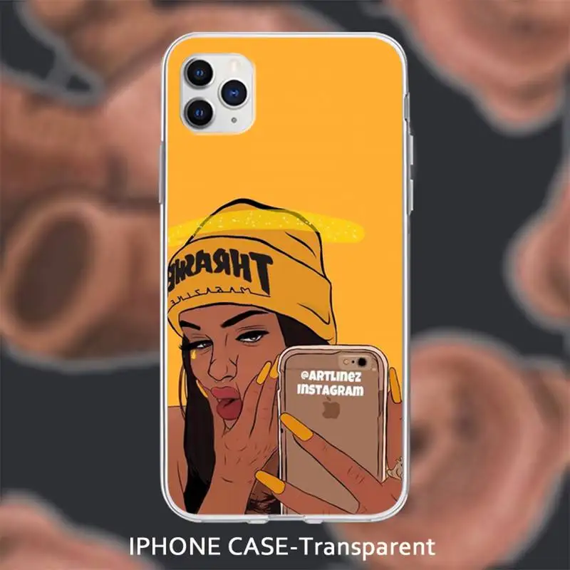 

Afro Black Girl Queen Transparent Soft Cover Case For Iphone Se 2020 6 6s 7 8 Plus X Xs Max Xr 11 12 Pro Max Coque