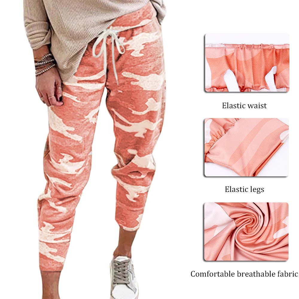 

Womens Cargo Trousers Casual Pants Camouflage Streetwear Pants Casual Joggers High Waist Loose Trousers Sweatpants