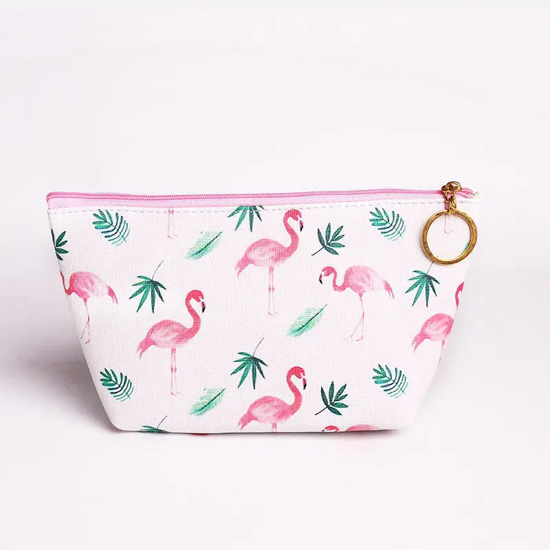 Розовый фламинго макияж сумки портативный чехол для хранения монет Путешествия